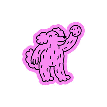 Vector Playful quirky doodle hand drawn illustration, animal mascot and character for coffee shop, cafe, food delivery, packaging, menus and stickers, line art cartoon logo design element,