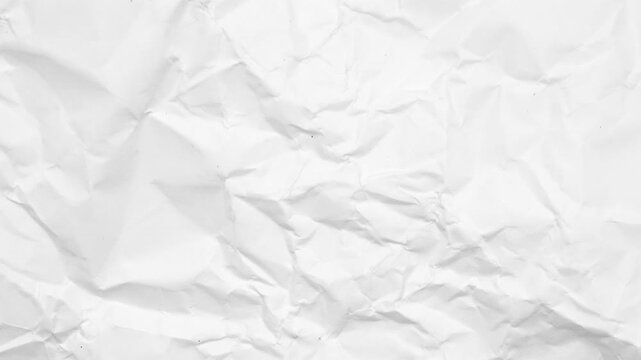 Crumpled paper animation,, white texture animation, White crumpled paper stop motion background texture. Paper texture background loop, grunge texture background.  Stop motion animation.