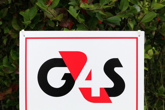 Odder, Denmark - July 19, 2020: G4S logo on a signboard. G4S is a British multinational security services company headquartered in central London and It is the world's largest security company