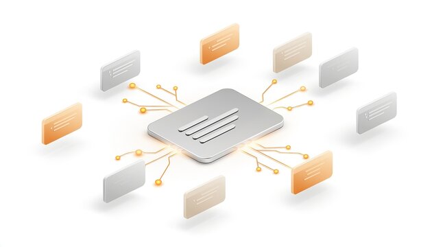 Centralized Data Processing Unit with Connected Peripheral Devices.