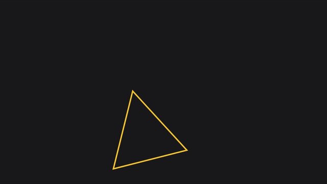 Minimalist geometric triangle animation with dynamic color transitions and smooth motion on dark background