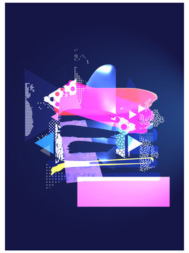 Abstract Gradient Blue Cyan Teal Glow Geometric Background Poster Template