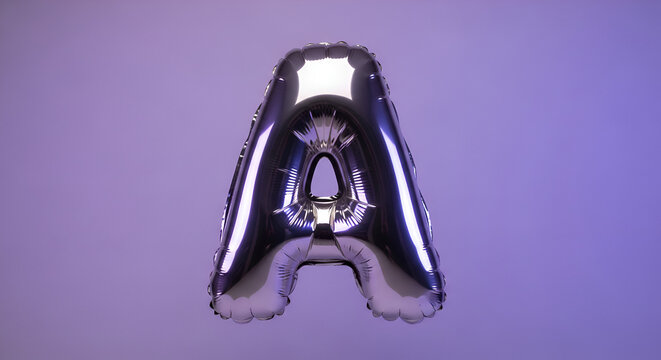 Shiny Silver Letter A Balloon, Alphabet, Party Decoration