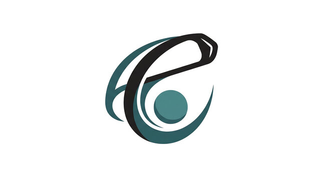 Abstract Letter C Logo Design with Stylized Safety Pin Element.