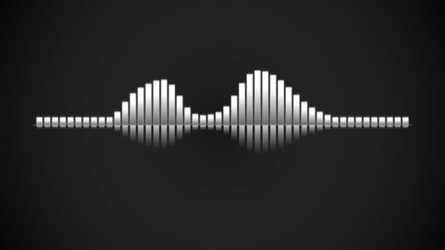 Minimalist Titanium Monochrome Audio Spectrum & Soundwave Visualizer Gradient Seamless 4K Loop Background