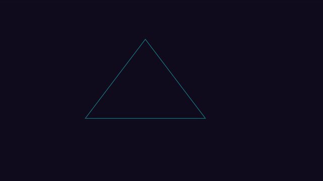 Abstract geometric background, with pulsing neon, triangles and dark, minimalist motion