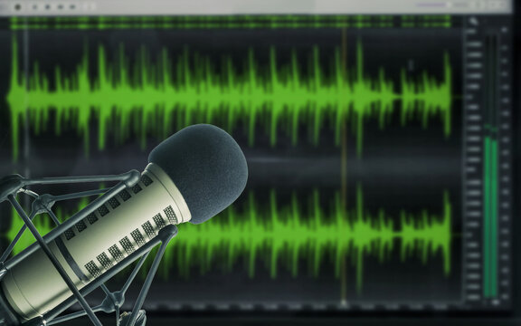 Background with a professional microphone 