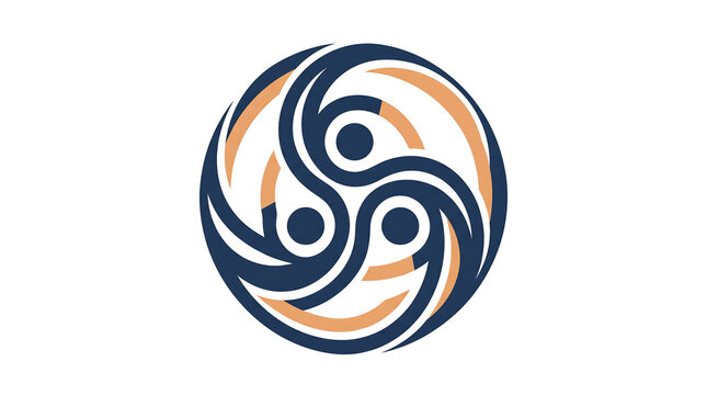 Abstract symbol representing interconnectedness and unity with a modern design.