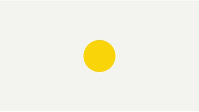 Minimalist motion with geometric shapes: animated yellow circle, red square, and blue triangle on clean white background