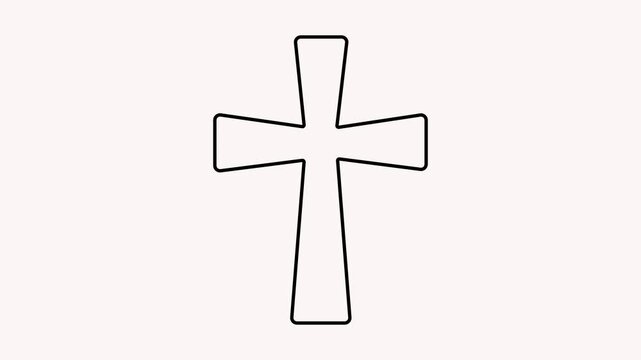 Geometric black outline of aT-shaped symbol on a pale pink background
