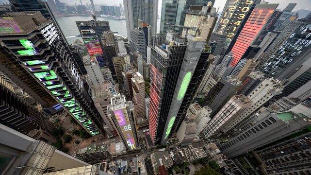 hong kong cyberpunk city with overlayed code and data on the buildings