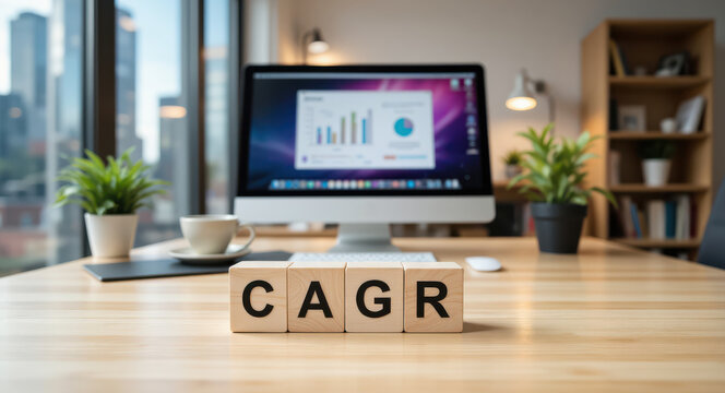CAGR compound annual growth rate for comparing investment returns over time, compound interest calculations help investors assess portfolio growth and reinvested earnings