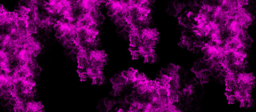 Magenta cloud background featuring explosive pink steam patterns on dark surface for creative arts.