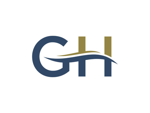 GH monogram logo initial letter gh with swoosh bridge