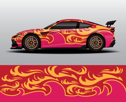 Modern Racing Car Wrap and Automotive Graphic Design