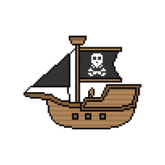 pirates war ship pixel art © JunasickArt