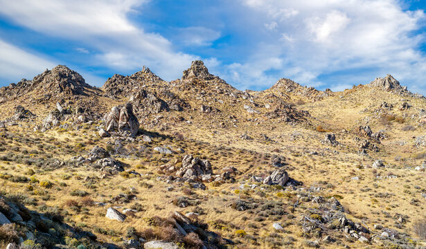 Rugged Granite mountain landscape in the Northern Nevada desert