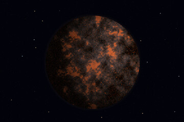 Obraz premium Molten Lava Exoplanet with Glowing Volcanic Fissures - Artist Concept