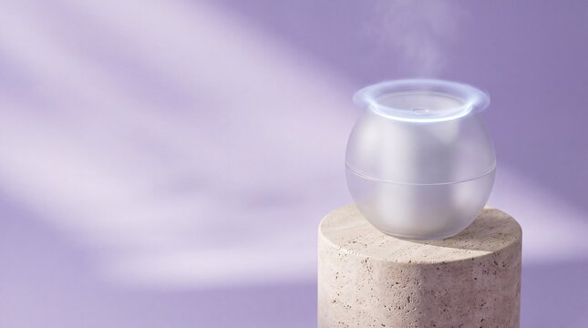 Commercial 3D e-commerce sale promotion banner featuring aroma diffuser mist with copy space