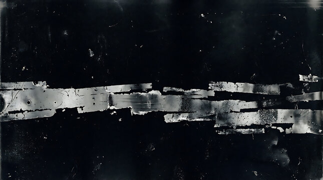 Abstract silver metallic texture with dark grunge film grain and distressed overlay effect