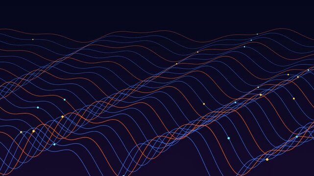 Abstract digital data waves flowing smoothly in endless looping motion background footage for modern technology projects