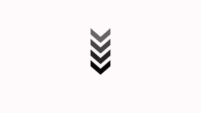 down arrow animation on white background, black arrow loop animation pointing down. down direction arrow icon animation on Animated arrow icon pointing 4k video