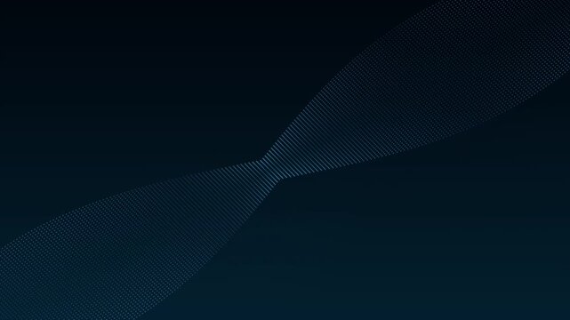 Abstract digital glowing wave motion background with particle structures moving smoothly across dark screen video footage