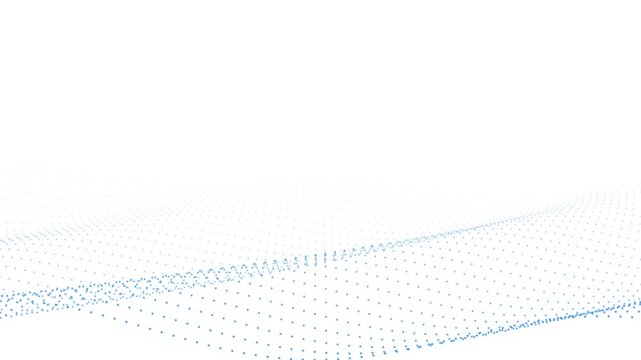Blue dot matrix wave motion animation creating futuristic technology backgrounds in digital cyberspace video footage