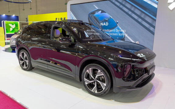 Athens, Greece &ndash; October 6, 2026: NIO EL6 electric SUV on display at the brand's stand during the Auto Athina 2026 automotive exhibition at the Metropolitan Expo center