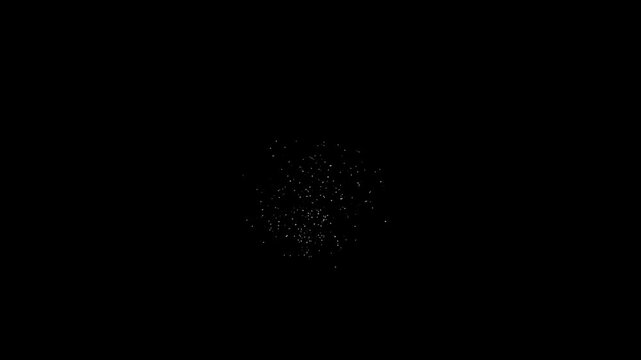 Abstract white particle disintegration overlay on black screen background loop for cinematic logo reveal and sci-fi movie transition effect design element high quality creative motion graphics asset