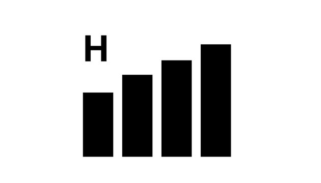HSPA signal strength icon isolated on transparent background for mobile network connectivity status indicator