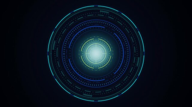 Futuristic HUD target display rotating seamless loop motion background