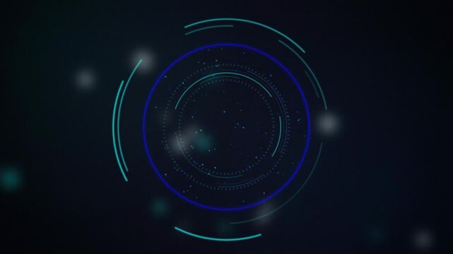 HUD circular neon interface rotating seamless loop motion background