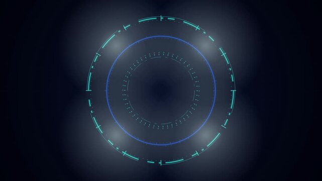 Futuristic HUD circular interface spinning seamless loop
