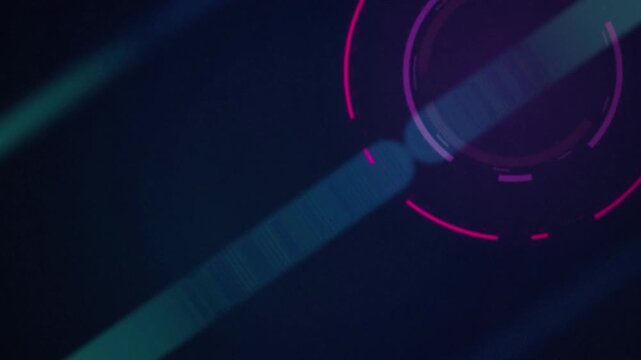 Neon target HUD reticle pulsing cyan streaks seamless loop background