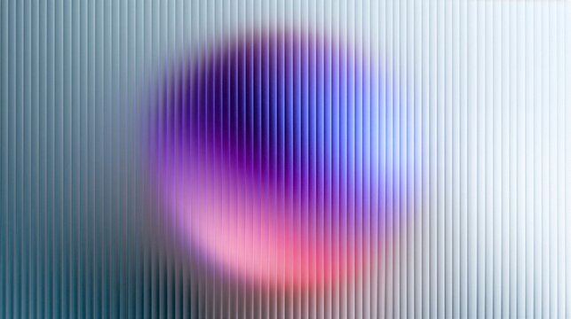 Colorful abstract gradient behind vertical ribbed glass background