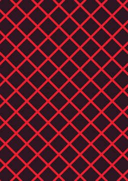 Red and black diagonal grid pattern background texture.