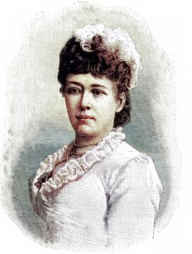 Bertha Felicitas Sophie Freifrau von Suttner, Baroness Bertha von Suttner, Countess Kinsky von Wchinitz und Tettau, 9 June 1843, 21 June 1914, was an Austro-Bohemian pacifist and writer, Historical, digital reproduction of an original 19th century original