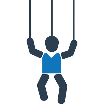 Person controlled by strings like a puppet icon