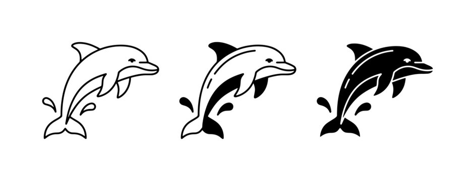 Dolphin jumping vector illustration for logo