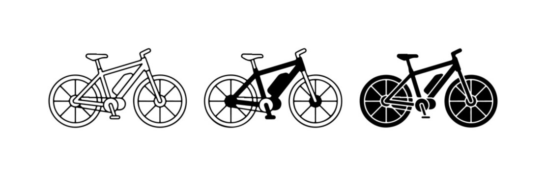 Electric bike vector icons for logo or signage