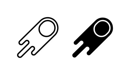 Comet icon, solid for space exploration © Redoy