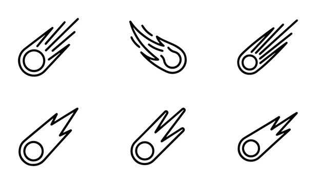 Comet icon, glyph for space exploration