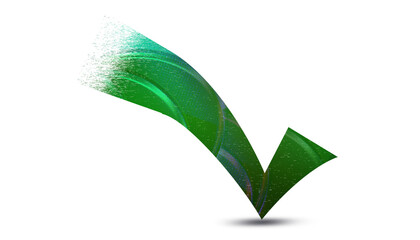 Creative modern green check tick mark sign or icon isolated on a transparent background. Right and acceptance  concept. © MDAZIM