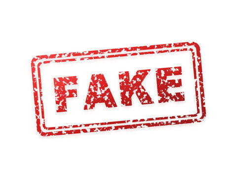 Red rubber stamp seal with fake text isolated on transparent