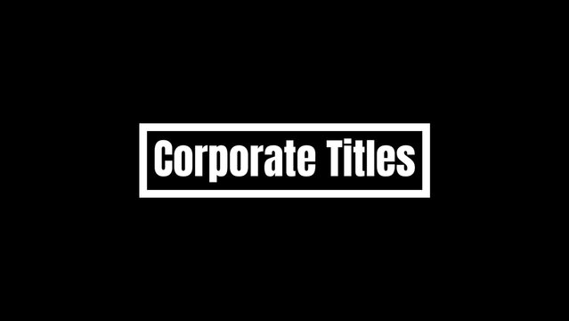 Corporate Titles