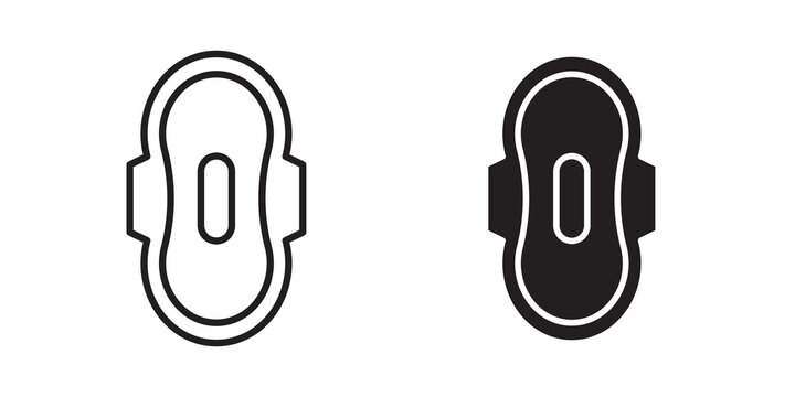 Hygienic pad icon flat outline in black