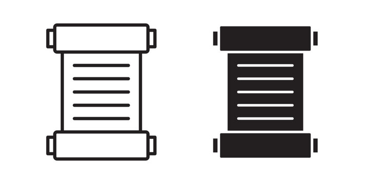 Scrolls icon flat outline in black