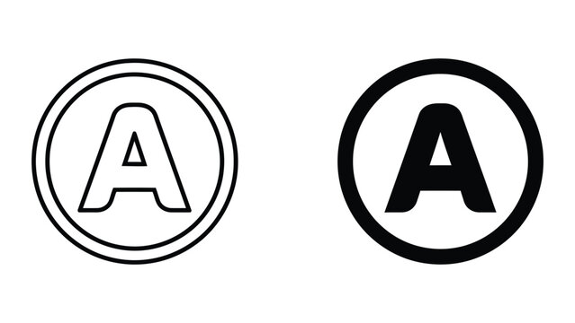 Bold and simple letter a icon in circle