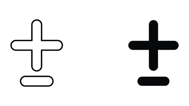Minimal plus and minus icon set